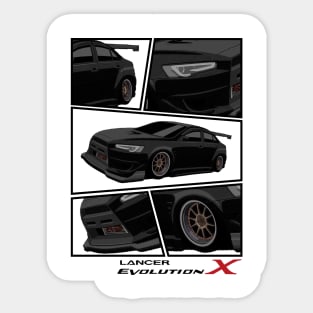 Mitsubishi Lancer EVO X Black, Evolution X, JDM Sticker